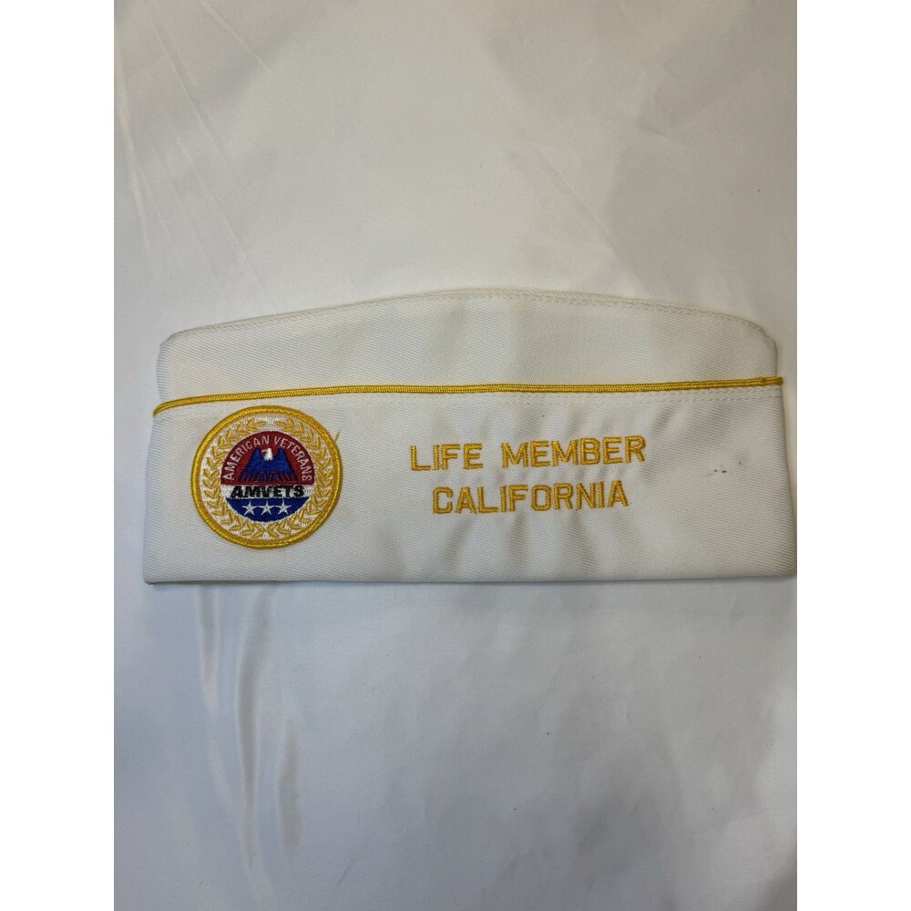 Amvets American California Veterans Life Member Chaplain Garrison Cap 7 1/4